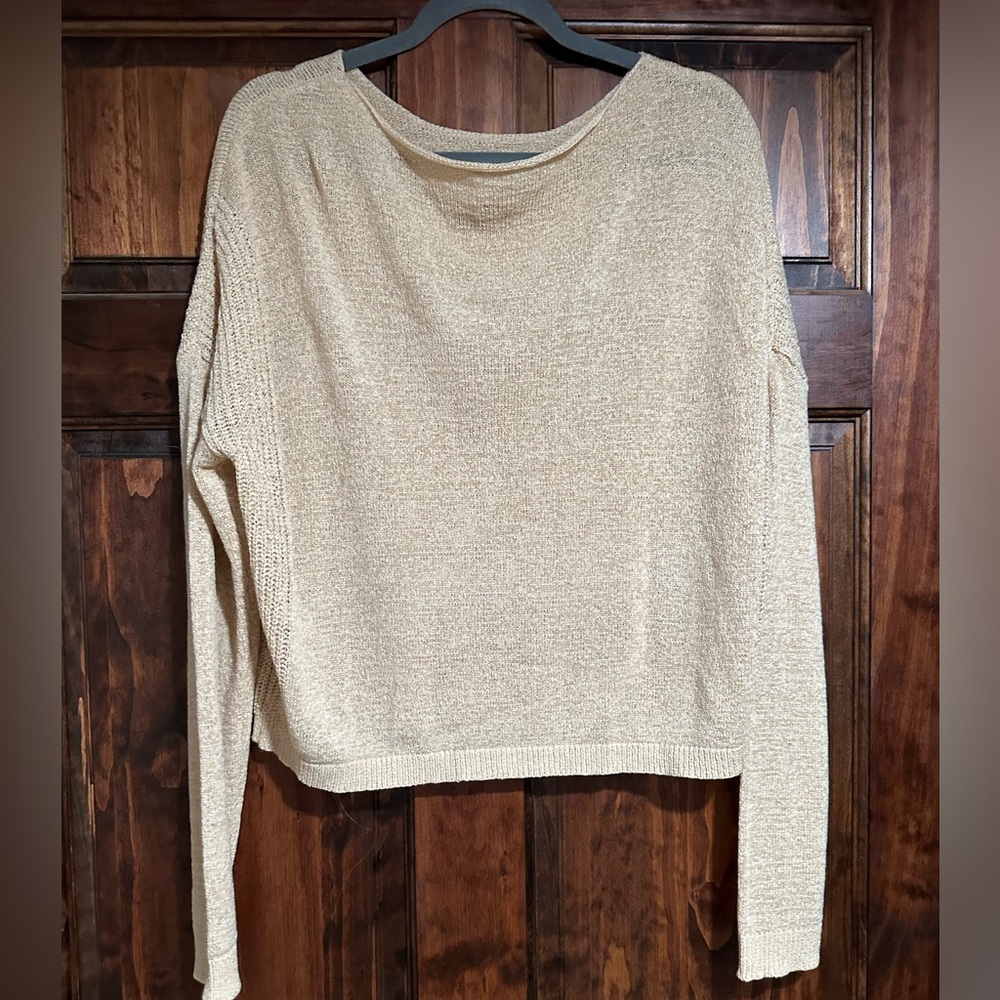 Women’s beige, tan sweater, light weight, large